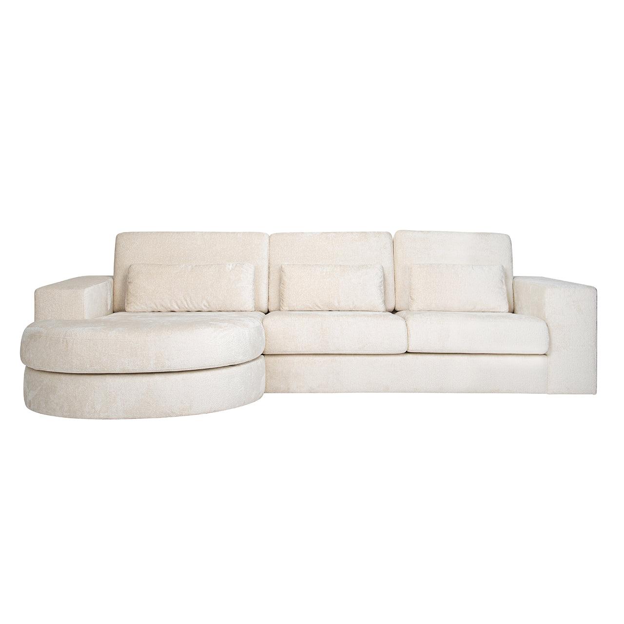 Richmond Interiors Richmond Interiors Chenille-Ecksofa Felix 2,5 Sitzer mit Lounge links | Cremé Codeso Living