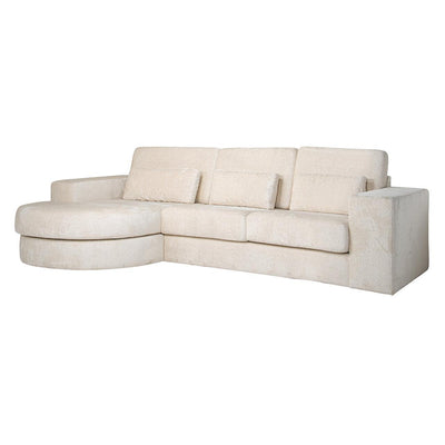 Richmond Interiors Chenille-Ecksofa Felix 2,5 Sitzer mit Lounge links | Cremé