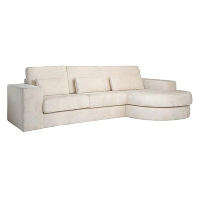 Richmond Interiors Chenille-Ecksofa Felix 2,5 Sitzer mit Lounge rechts | Cremé