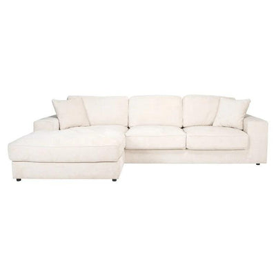 Richmond Interiors Chenille-Ecksofa Santos 2,5 Sitzer mit Lounge links | Beige