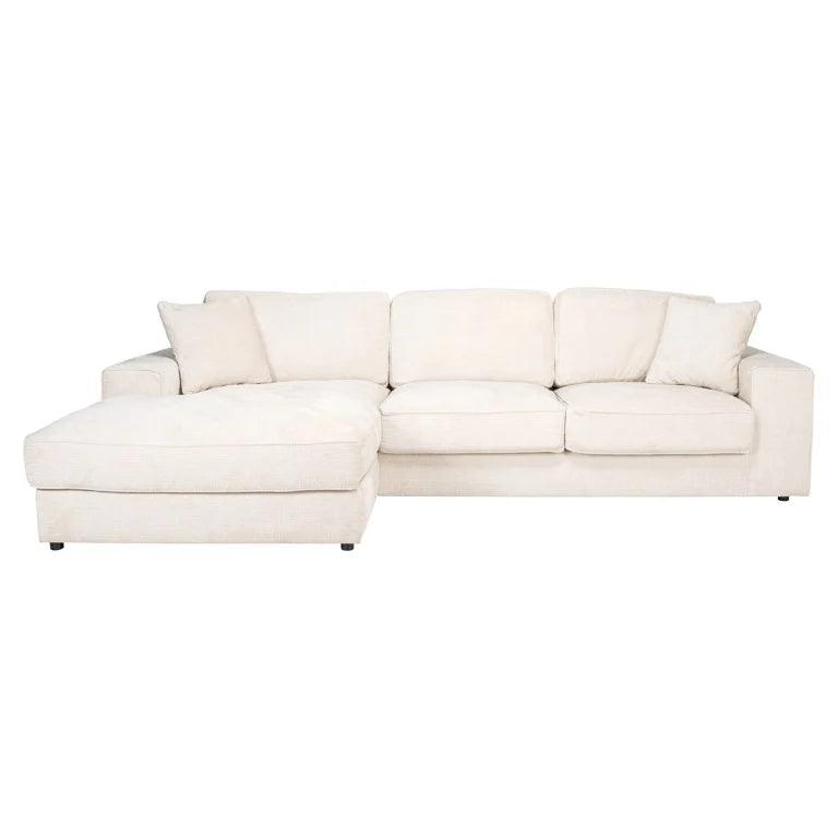 Richmond Interiors Richmond Interiors Chenille-Ecksofa Santos 2,5 Sitzer mit Lounge links | Beige Codeso Living