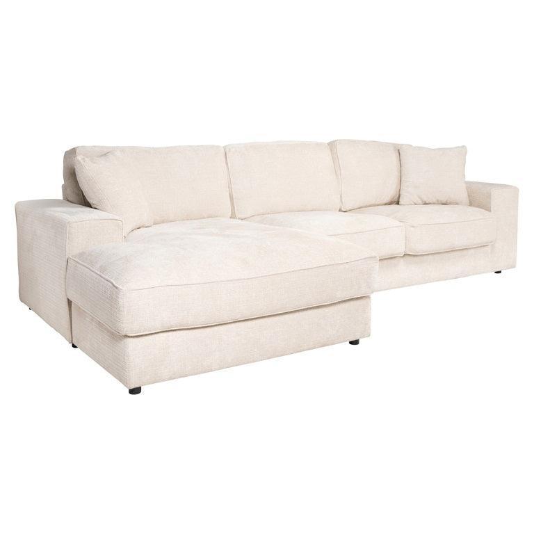 Richmond Interiors Chenille-Ecksofa Santos 2,5 Sitzer mit Lounge links | Beige