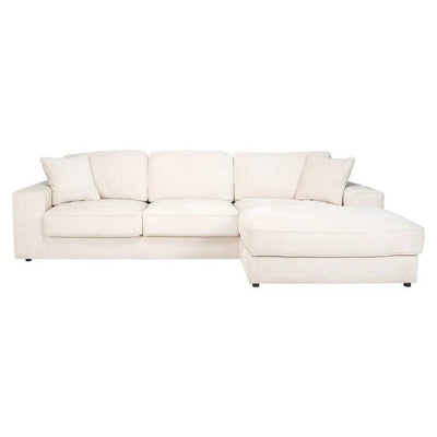 Richmond Interiors Chenille-Ecksofa Santos 2,5 Sitzer mit Lounge rechts | Beige