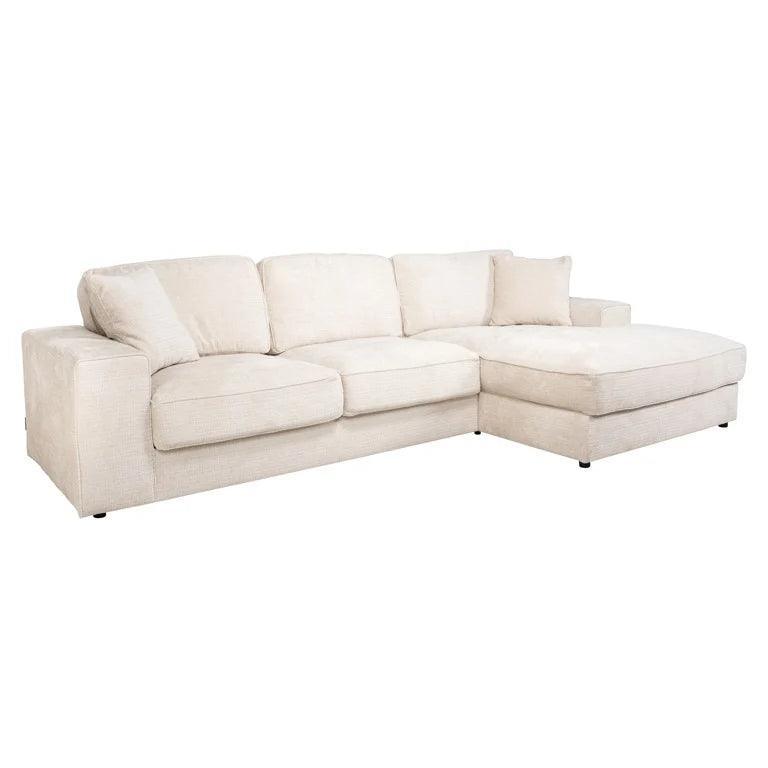 Richmond Interiors Chenille-Ecksofa Santos 2,5 Sitzer mit Lounge rechts | Beige