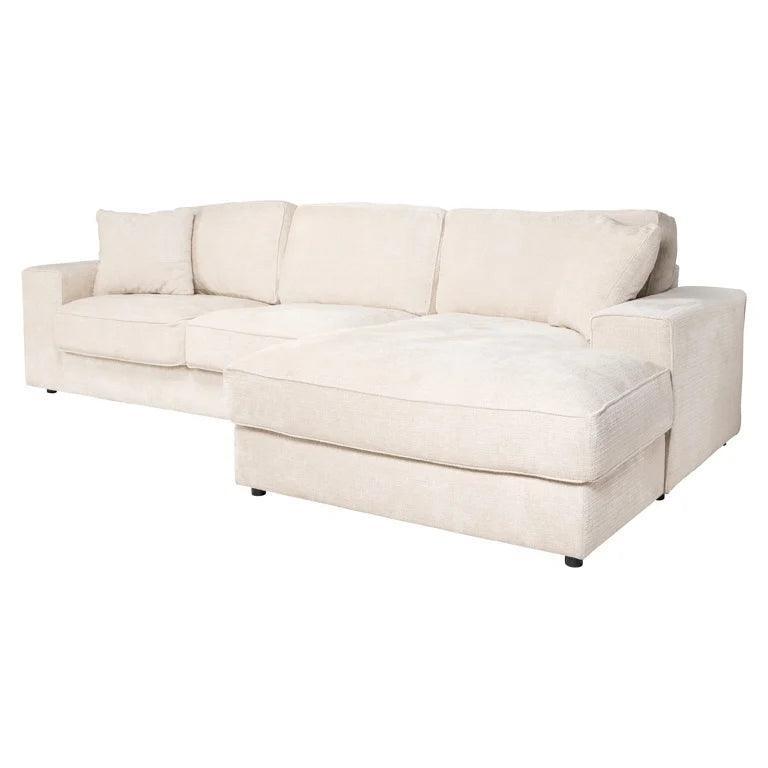 Richmond Interiors Chenille-Ecksofa Santos 2,5 Sitzer mit Lounge rechts | Beige