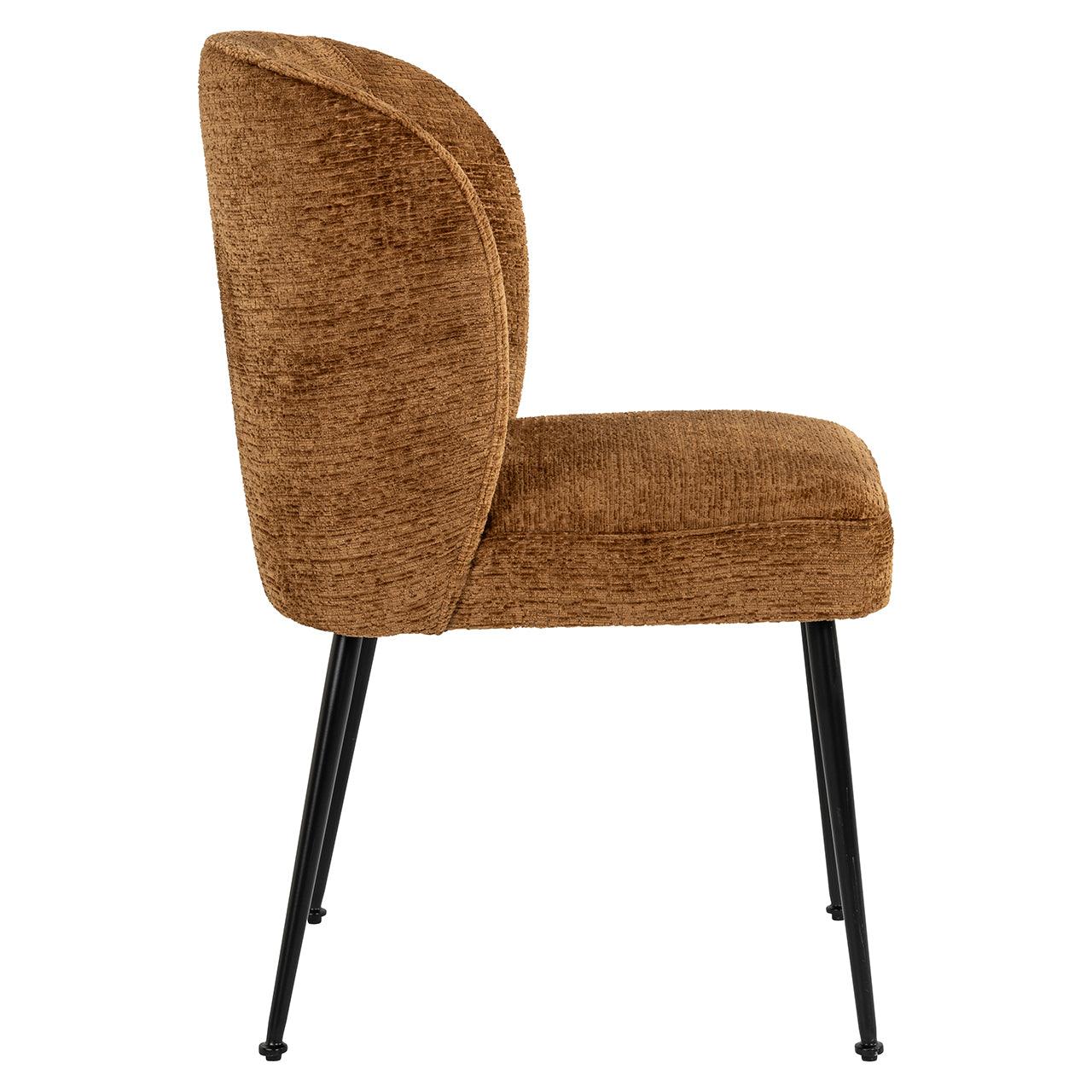 Richmond Interiors Chenille-Esszimmerstuhl Fallon | cognac