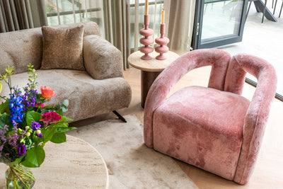 Richmond Interiors Chenille-Sessel Dana | Rosé