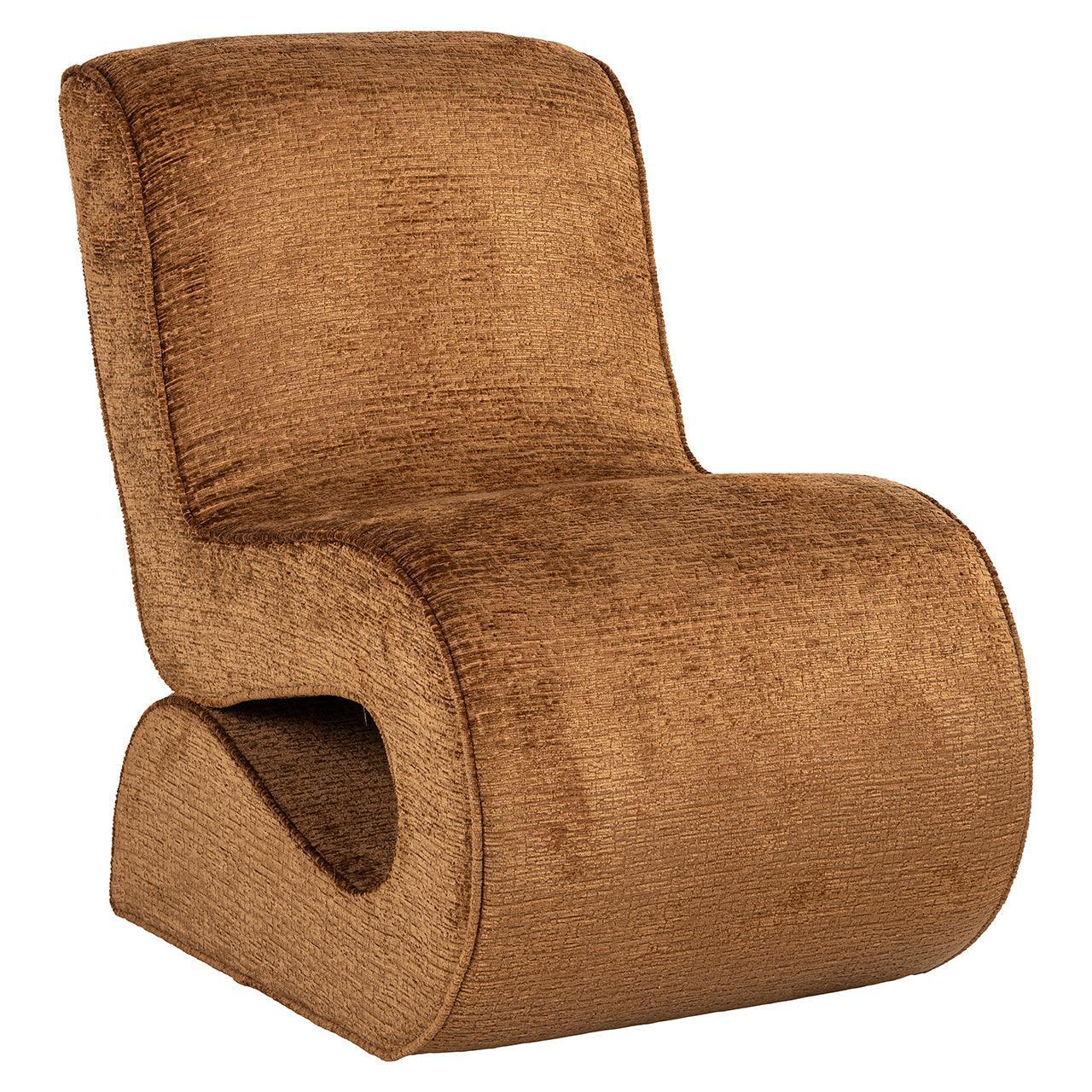 Richmond Interiors Chenille-Sessel Frankie | cognac