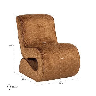 Richmond Interiors Chenille-Sessel Frankie | cognac