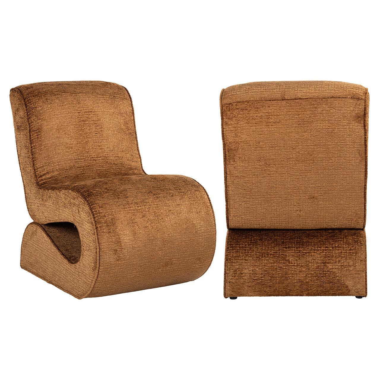 Richmond Interiors Chenille-Sessel Frankie | cognac