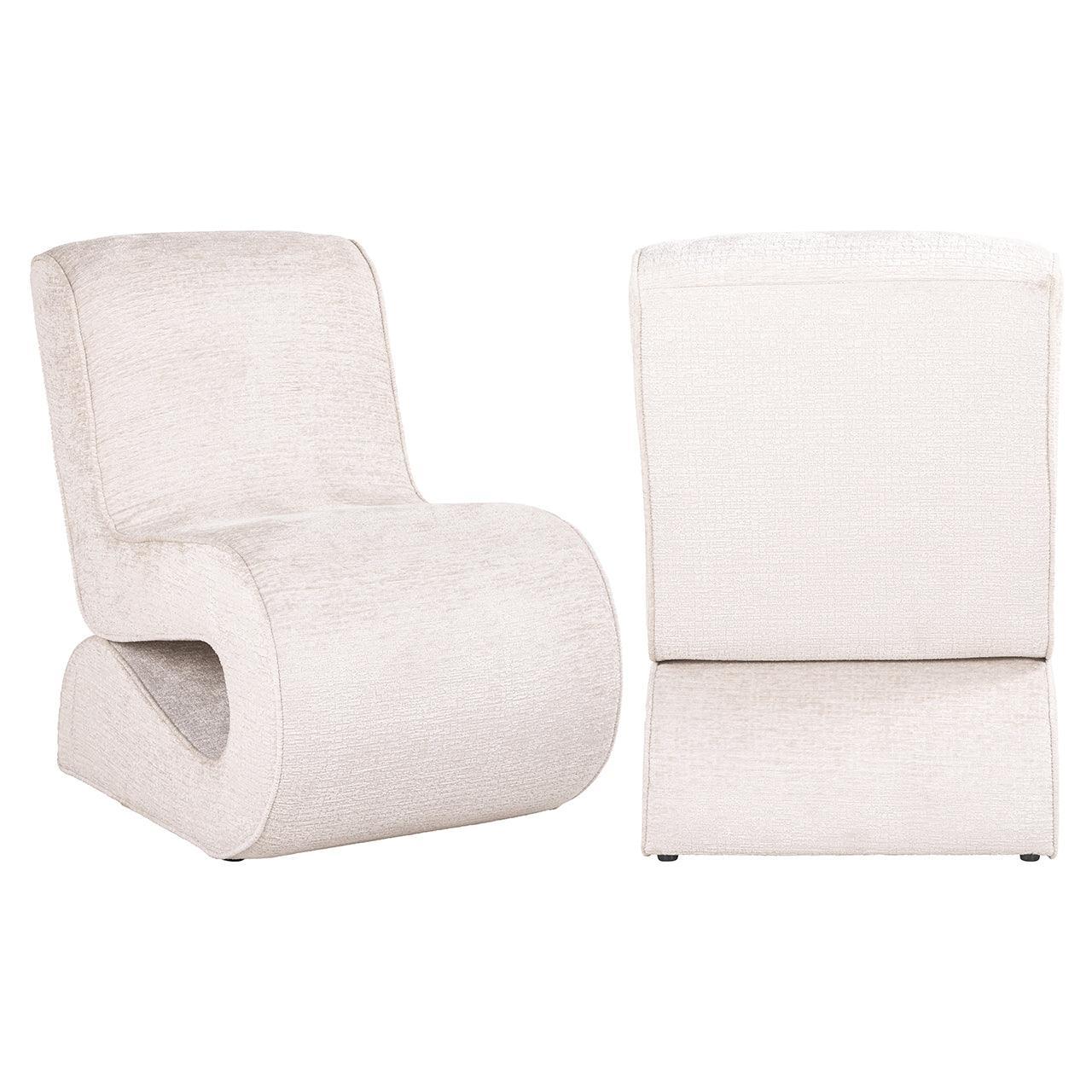 Richmond Interiors Chenille-Sessel Frankie | Cremé