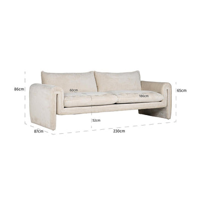 Richmond Interiors Chenille-Sofa Sandro | Creme