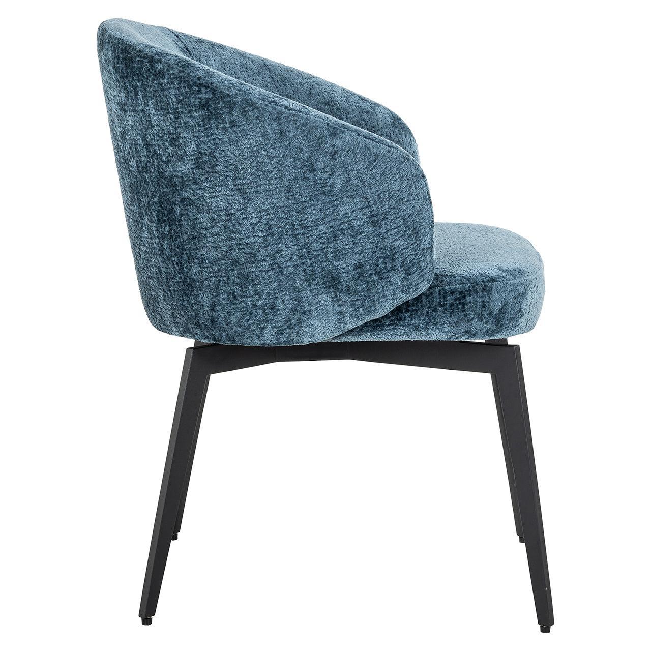 Richmond Interiors Chenille-Stuhl Amphara | Blau