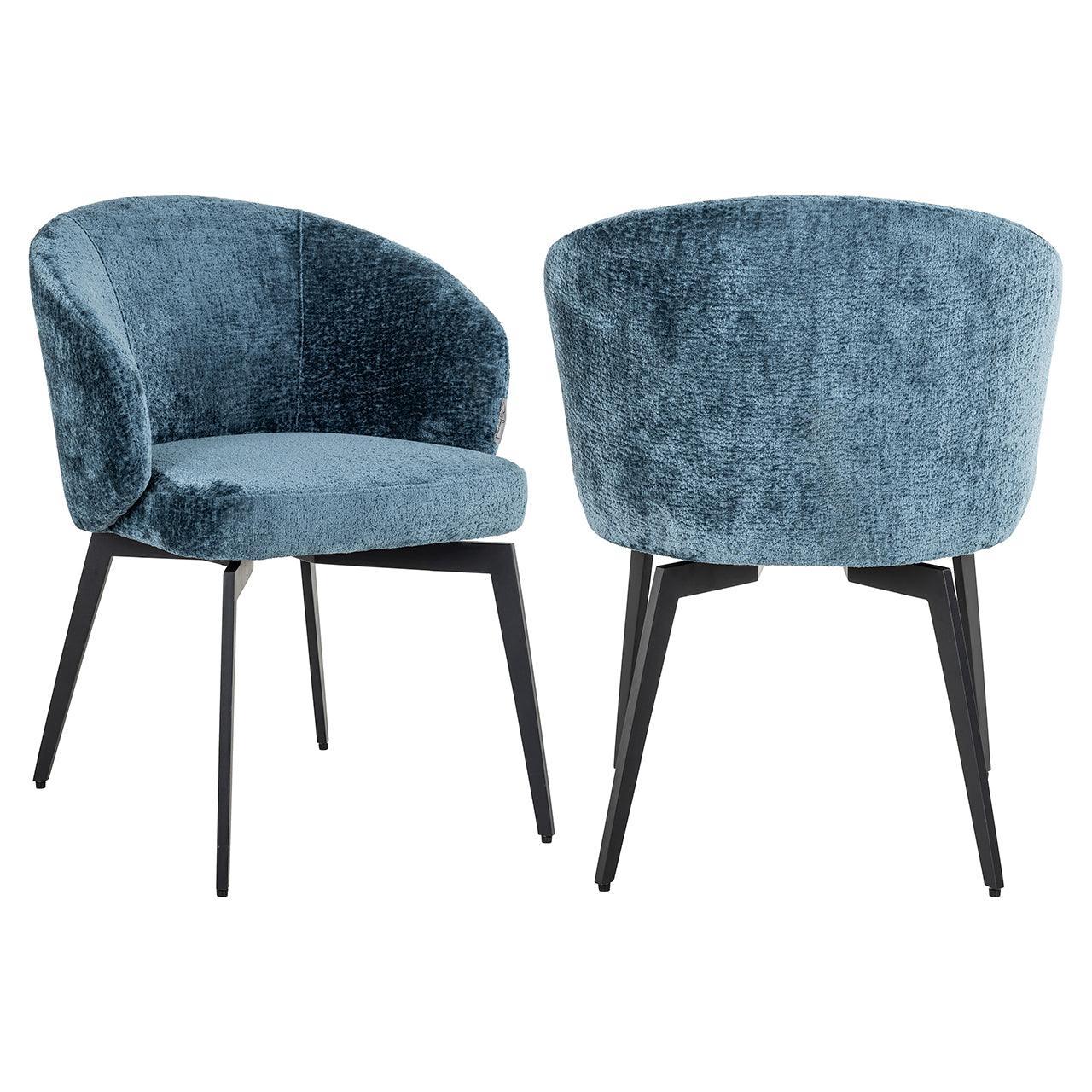 Richmond Interiors Chenille-Stuhl Amphara | Blau