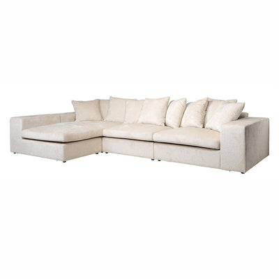 Richmond Interiors Richmond Interiors Ecksofa Alcazar 3 Sitzer mit Lounge | Chenille Weiß Codeso Living