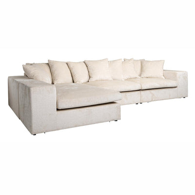 Richmond Interiors Richmond Interiors Ecksofa Alcazar 3 Sitzer mit Lounge | Chenille Weiß Codeso Living