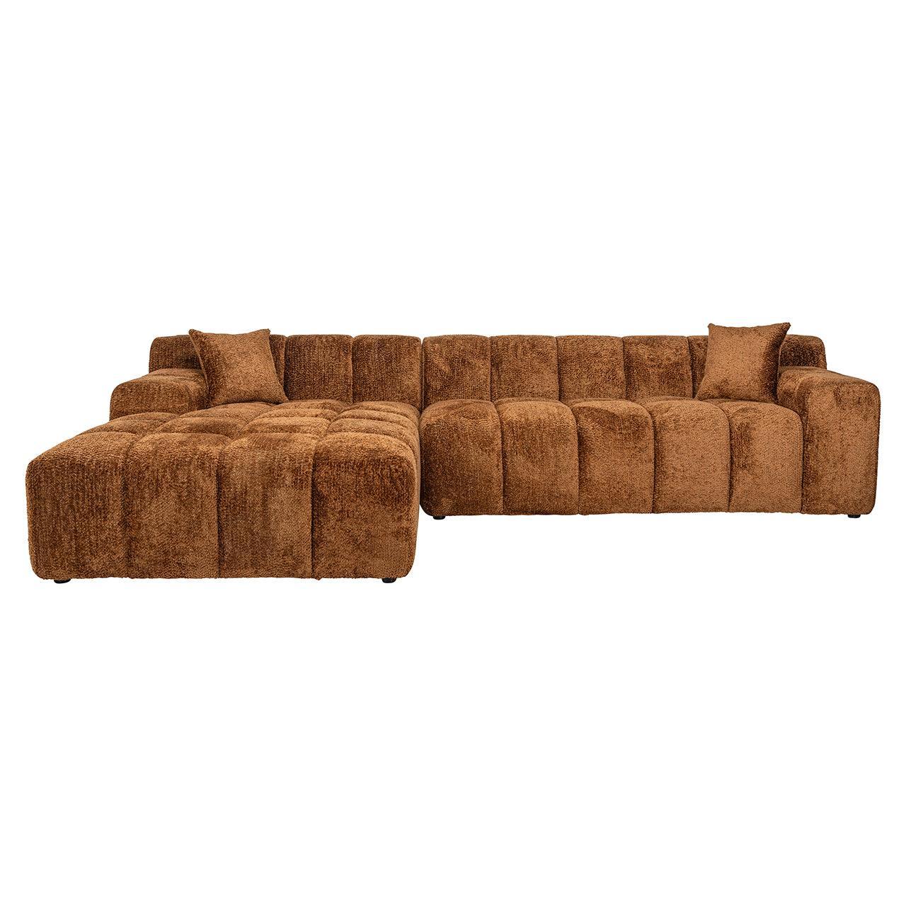 Richmond Interiors Ecksofa Cube 3 Sitzer mit Lounge links | Cinnamon