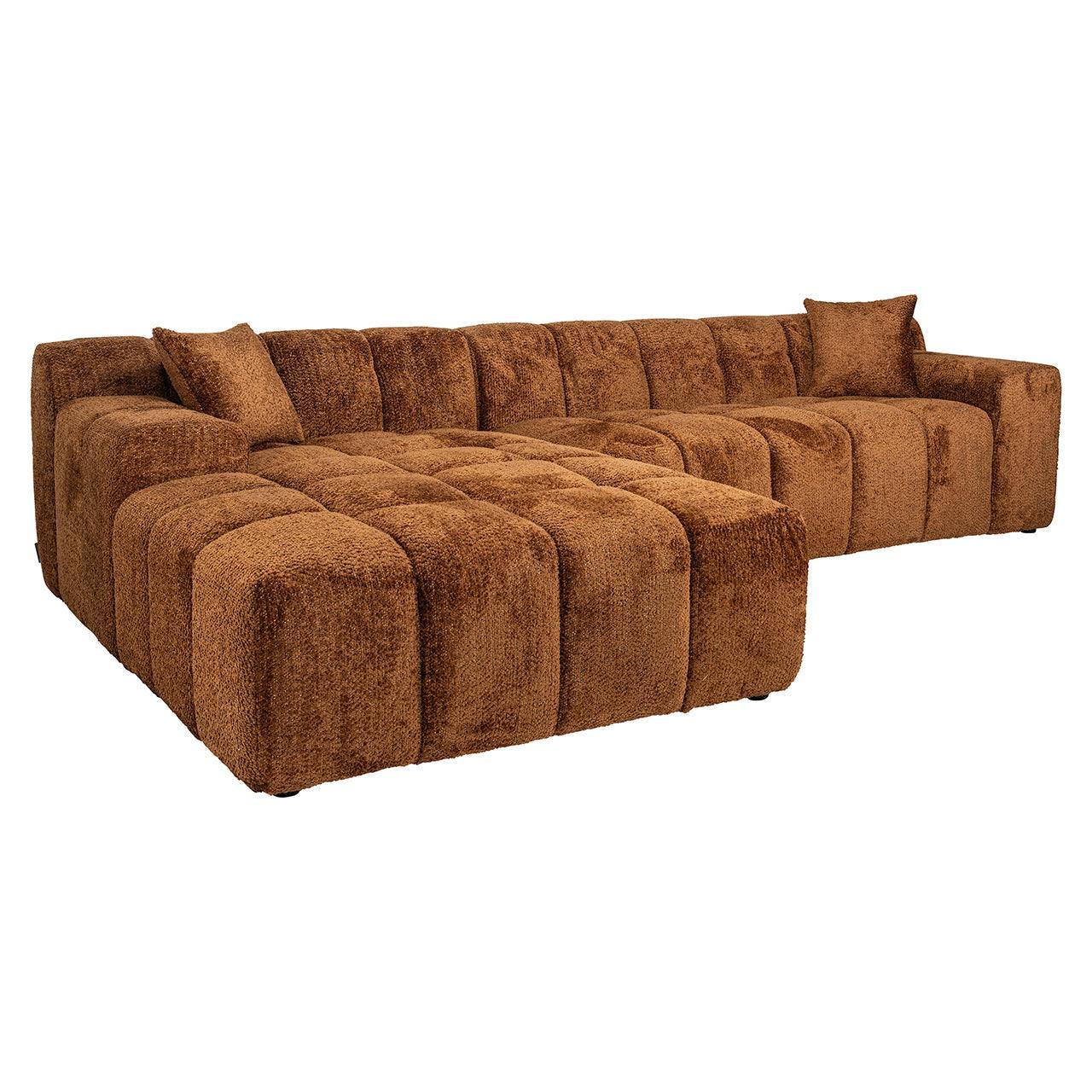 Richmond Interiors Ecksofa Cube 3 Sitzer mit Lounge links | Cinnamon