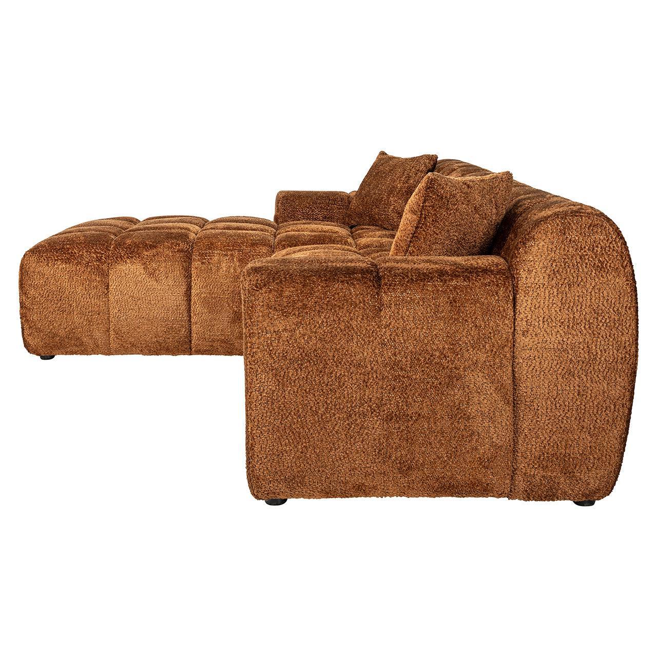 Richmond Interiors Ecksofa Cube 3 Sitzer mit Lounge links | Cinnamon