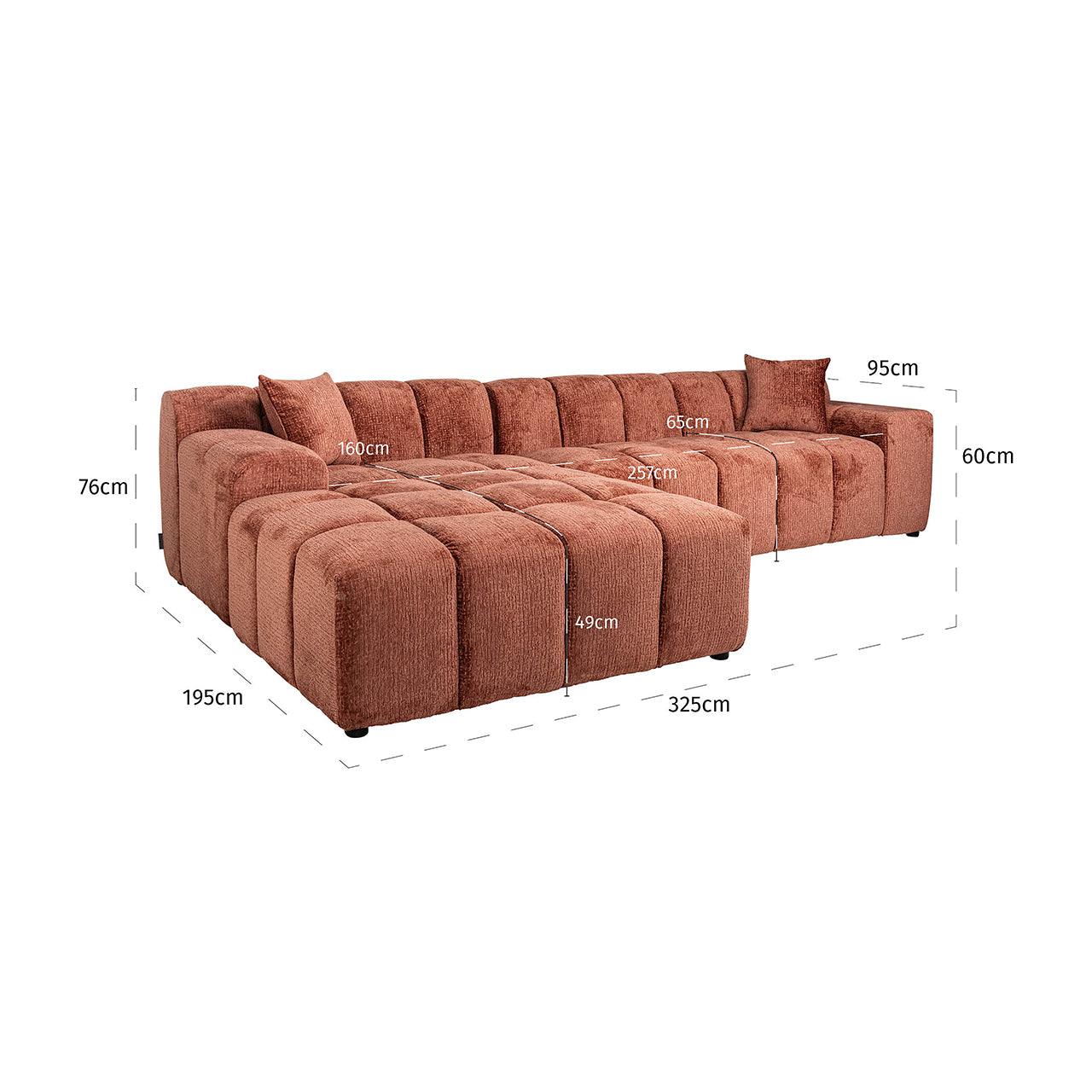 Richmond Interiors Richmond Interiors Ecksofa Cube 3 Sitzer mit Lounge links | Fusion 92 Blush Codeso Living