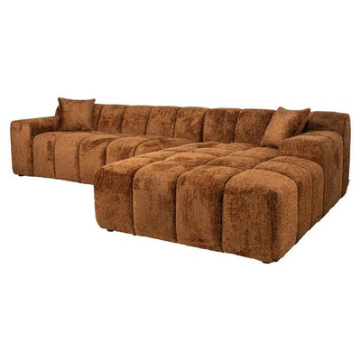 Richmond Interiors Richmond Interiors Ecksofa Cube 3 Sitzer mit Lounge rechts | Be Lovely 603 Cinnamon Codeso Living