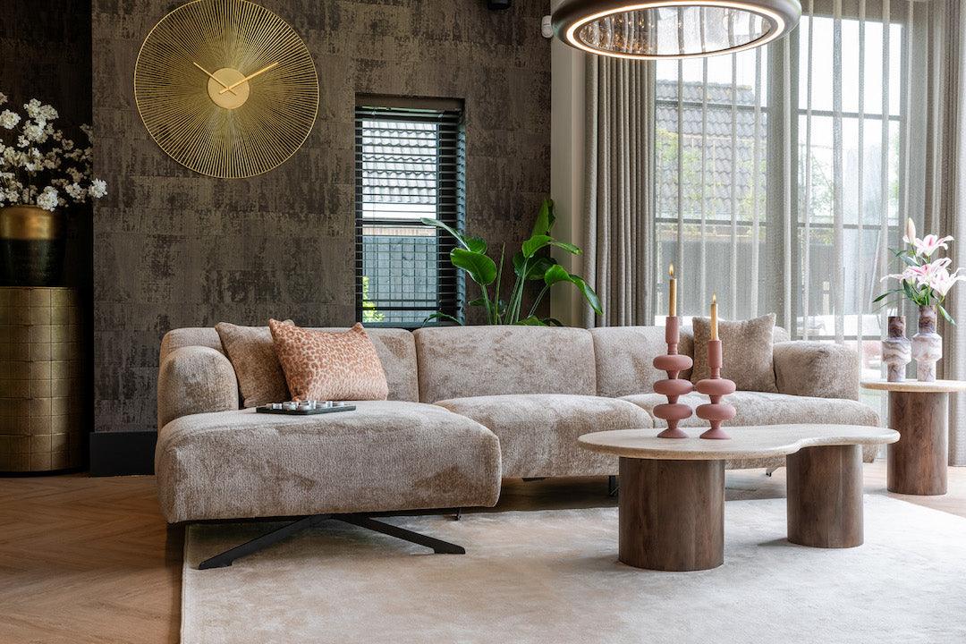 Richmond Interiors Richmond Interiors Ecksofa Donovan 3 Sitzer mit Lounge links | Chenille Taupe Codeso Living