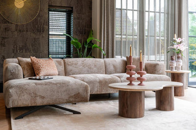 Richmond Interiors Richmond Interiors Ecksofa Donovan 3 Sitzer mit Lounge links | Chenille Taupe Codeso Living