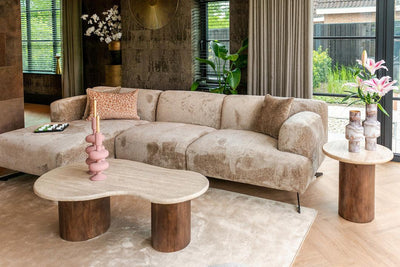 Richmond Interiors Richmond Interiors Ecksofa Donovan 3 Sitzer mit Lounge links | Chenille Taupe Codeso Living