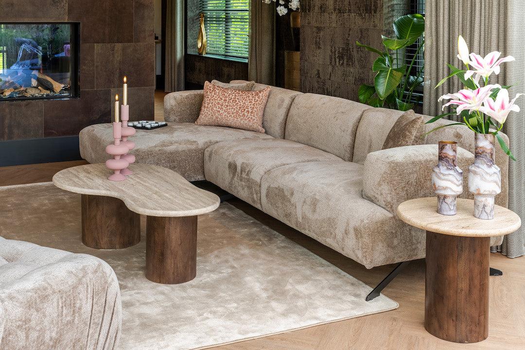 Richmond Interiors Richmond Interiors Ecksofa Donovan 3 Sitzer mit Lounge links | Chenille Taupe Codeso Living