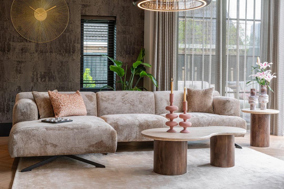 Richmond Interiors Richmond Interiors Ecksofa Donovan 3 Sitzer mit Lounge links | Chenille Taupe Codeso Living