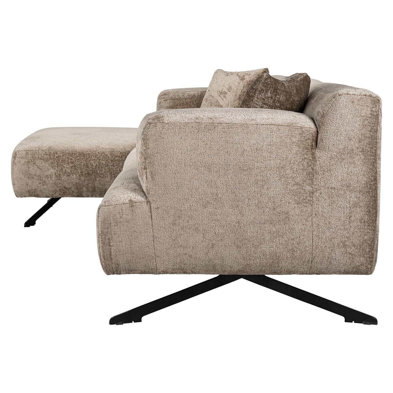 Richmond Interiors Richmond Interiors Ecksofa Donovan 3 Sitzer mit Lounge links | Chenille Taupe Codeso Living