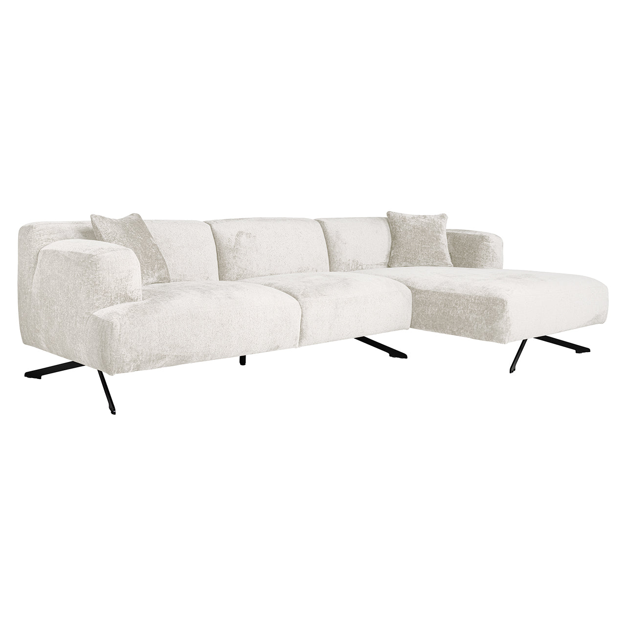 Richmond Interiors Ecksofa Donovan 3 Sitzer mit Lounge rechts | Cremé