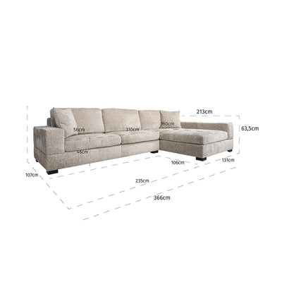 Richmond Interiors Richmond Interiors Ecksofa Pasha 3 Sitzer mit Lounge Rechts | pearl Codeso Living