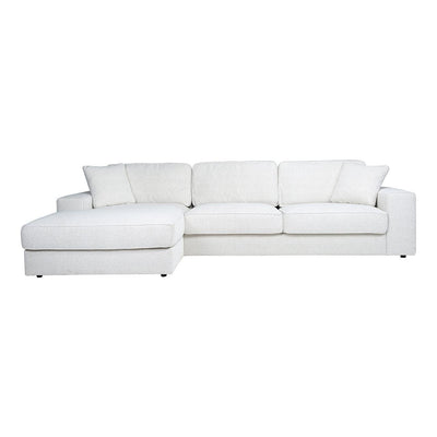 Richmond Interiors Richmond Interiors Ecksofa Santos 2,5 Sitzer mit Lounge links | Bouclé Weiß Codeso Living