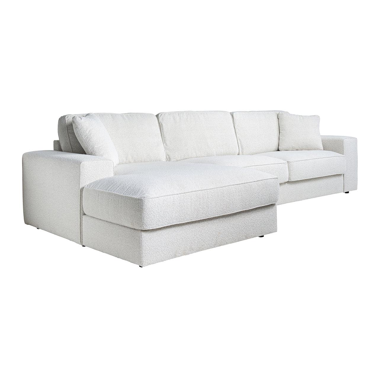 Richmond Interiors Richmond Interiors Ecksofa Santos 2,5 Sitzer mit Lounge links | Bouclé Weiß Codeso Living