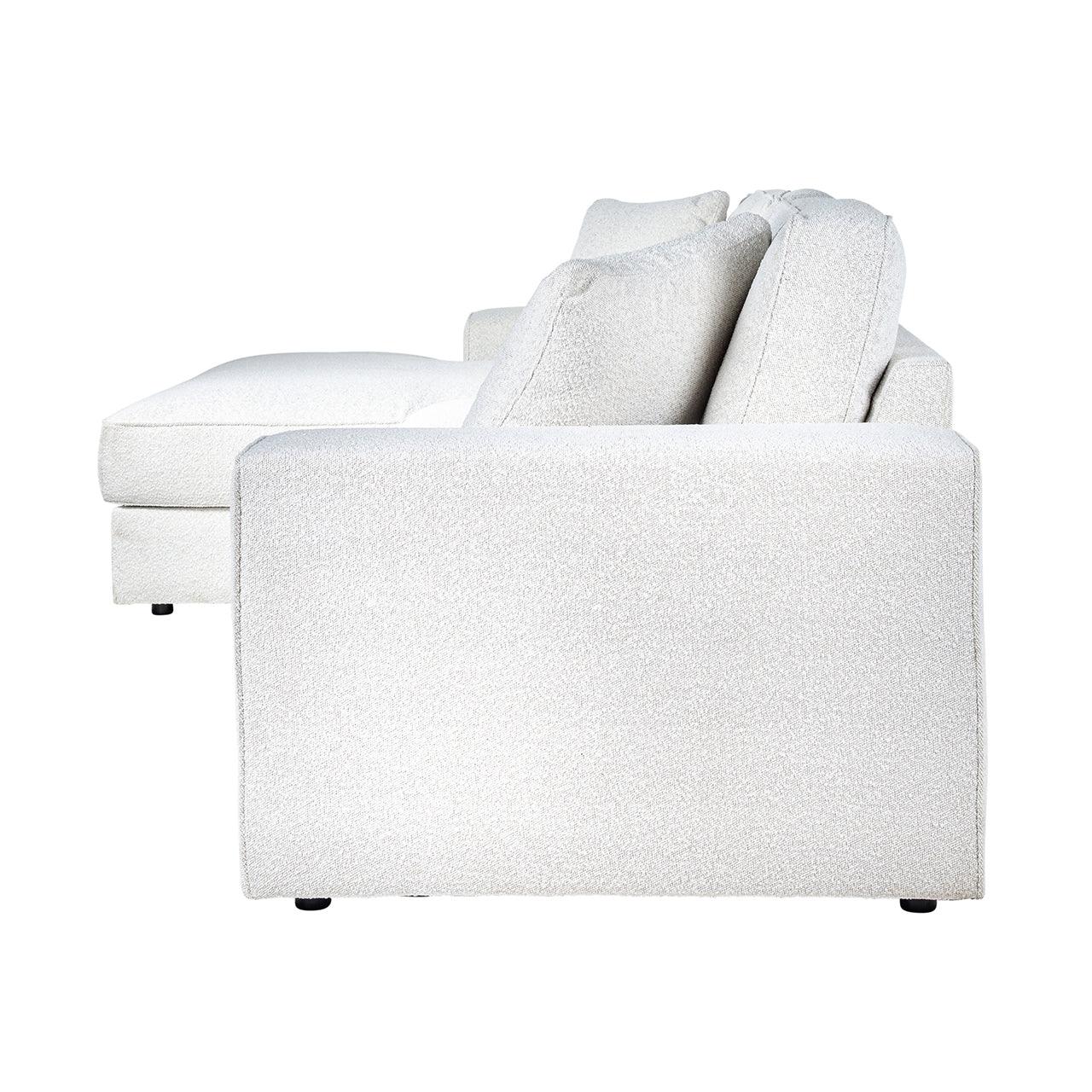 Richmond Interiors Richmond Interiors Ecksofa Santos 2,5 Sitzer mit Lounge links | Bouclé Weiß Codeso Living