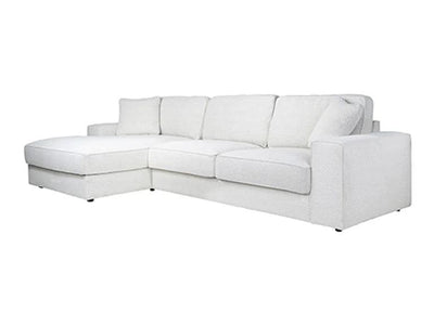 Richmond Interiors Richmond Interiors Ecksofa Santos 2,5 Sitzer mit Lounge links | Bouclé Weiß Codeso Living