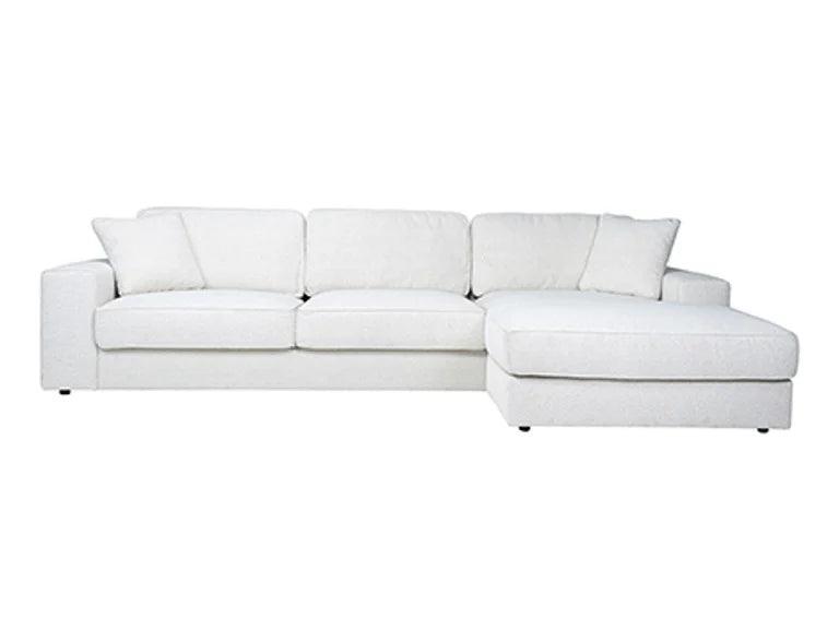 Richmond Interiors Richmond Interiors Ecksofa Santos 2,5 Sitzer mit Lounge rechts | Bouclé Weiß Codeso Living