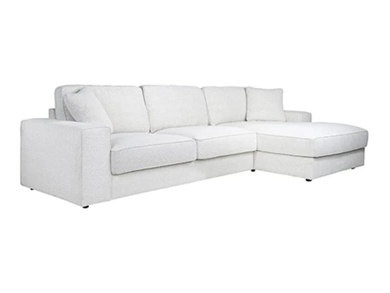 Richmond Interiors Richmond Interiors Ecksofa Santos 2,5 Sitzer mit Lounge rechts | Bouclé Weiß Codeso Living