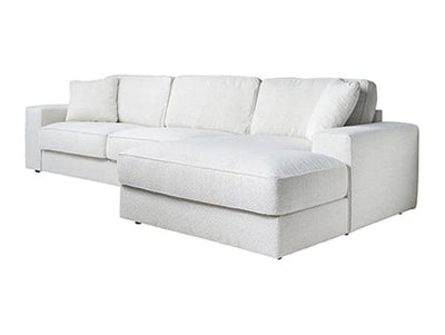 Richmond Interiors Richmond Interiors Ecksofa Santos 2,5 Sitzer mit Lounge rechts | Bouclé Weiß Codeso Living