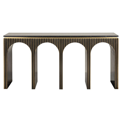 Richmond Interiors Marmor-Konsolentisch Les Arcs Ironville | brushed gold