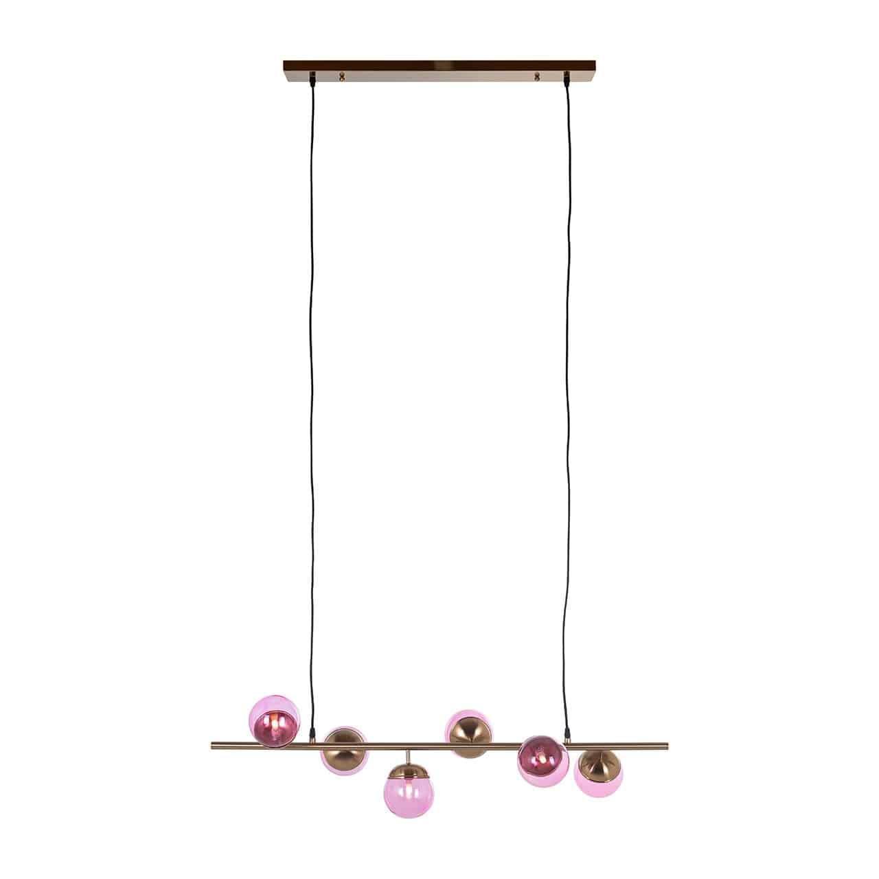 Richmond Interiors Pendelleuchte Bente Pink | Gold