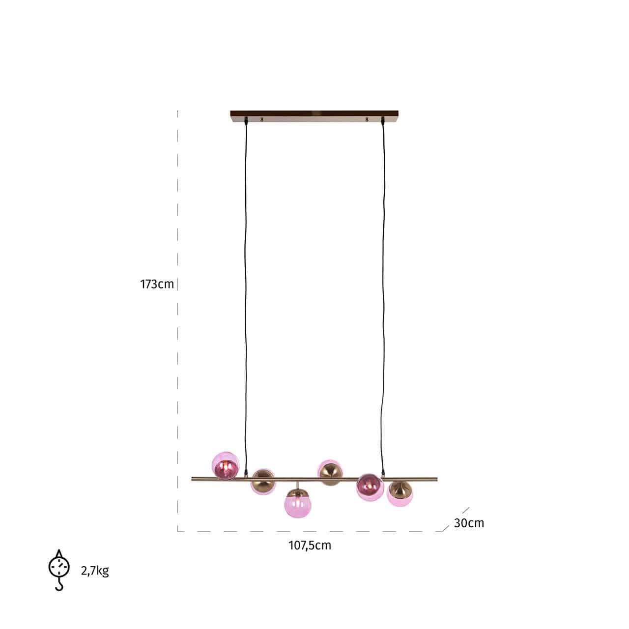 Richmond Interiors Pendelleuchte Bente Pink | Gold