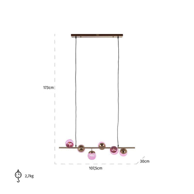 Richmond Interiors Pendelleuchte Bente Pink | Gold