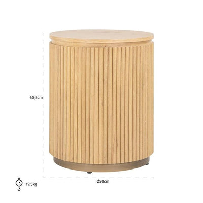 Richmond Interiors Richmond Interiors Runder Beistelltisch Belfort ø 50 cm | Natural oak Codeso Living