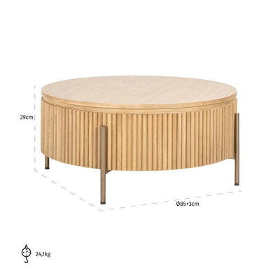 Richmond Interiors Richmond Interiors Runder Couchtisch Belfort ø 90 cm | Natural oak Codeso Living