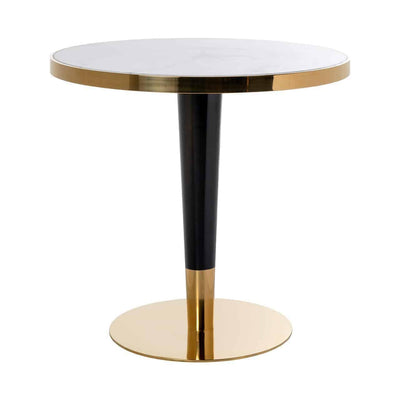 Richmond Interiors Runder Marmor-Esstisch Osteria Weiß-Gold | ø 80 cm