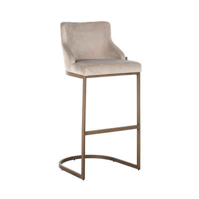 Richmond Interiors Samt-Barhocker Bolton | Khaki Brushed Gold