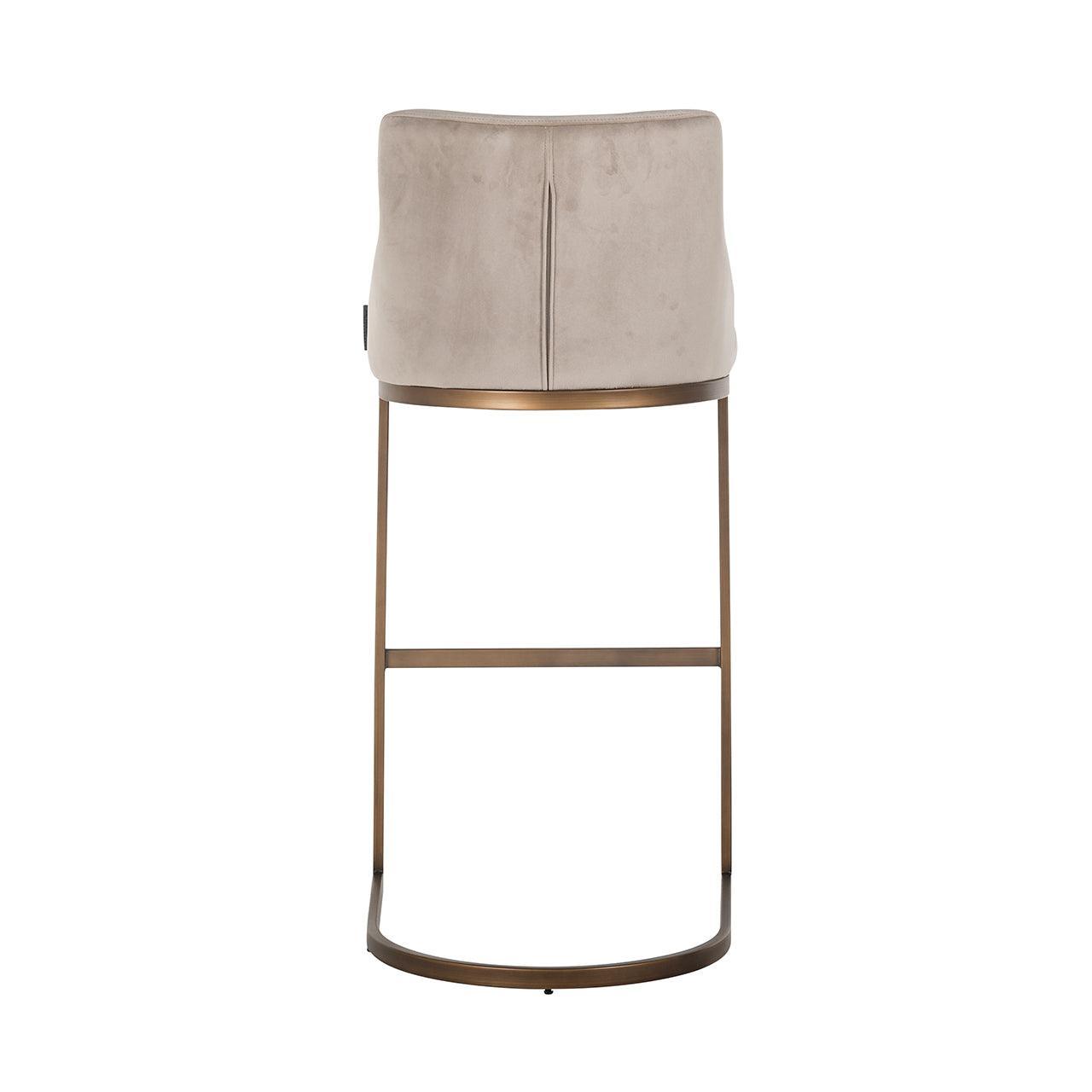 Richmond Interiors Samt-Barhocker Bolton | Khaki Brushed Gold