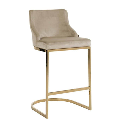 Richmond Interiors Samt-Barhocker Bolton | Khaki gold